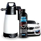  Champú de Lavado de Color con Pulverizador Ik Foam 2.0 para Coche y Moto Espuma Activa Triple Acción Limpiador Desengrasante Abrillantador Jabón Concentrado BassMotor (IK 2.0 Pro + Champú Azul)