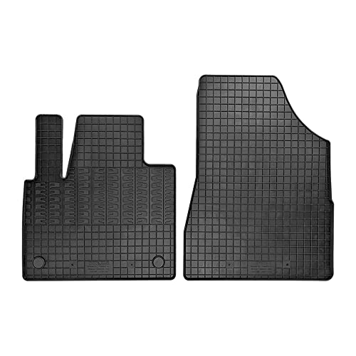 CIKCAR Set Tapis de Caoutchouc Compatible avec Mercedes Citan (W420) Box & Renault Kangoo Furgon & Nissan Townstar 2021- (2-pièces + Points de fixage)