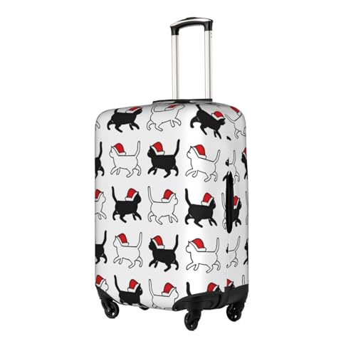 Travel Luggage Cover Merry Christmas Cute Cats With Xmas Hat Fashion Washable Baggage Suitcase Protector Fit For Luggage X-Large2
