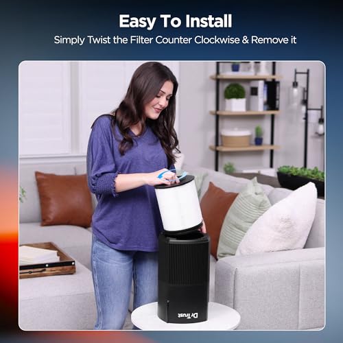 Image of Dr Trust USA Replacement Filter for Zurich Air Purifier 908 with HEPA I Activated Carbon I UV LED 4-Stage Filtration I 360 Clean Airflow, Removes Pollutants & Micro Allergens up to 270 Sq Ft Area