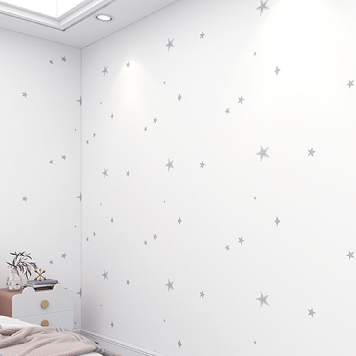 Amazon | VALER 壁紙シール 壁紙 のり付き 星柄 壁紙 はがせる DIY