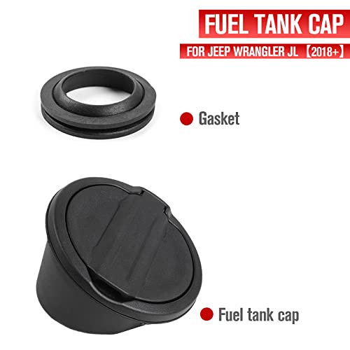 JeCar Gas Tank Cap Aluminum Fuel Filler Door Cover Compatible with Jeep Wrangler 2018-2024 JL & Unlimited by JeCar - Used condition - Image 2