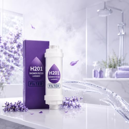 Image of Grofilo Vitamin Shower Filter Lavender | Made in South Korea | Vitamin C & Glycerin | Hard Water Shower Filter | Removes Chlorine, Rust & Odor | Soft Skin, Smooth Hair | Aromatherapy