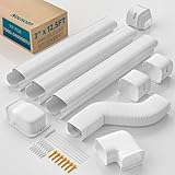Nouscan 3" 12.5Ft Mini Split Line Set Cover with Flexible Duct, Upgrade PP Decorative Paintable Lineset Cover Kit, 39.37" per Straight Duct, for Minisplit, Air Conditioner, Central AC, HVAC