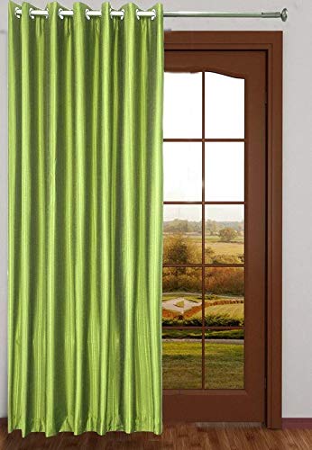Exporthub Plain 1 Piece Eyelet Polyester Window Curtain - 6ft, Green