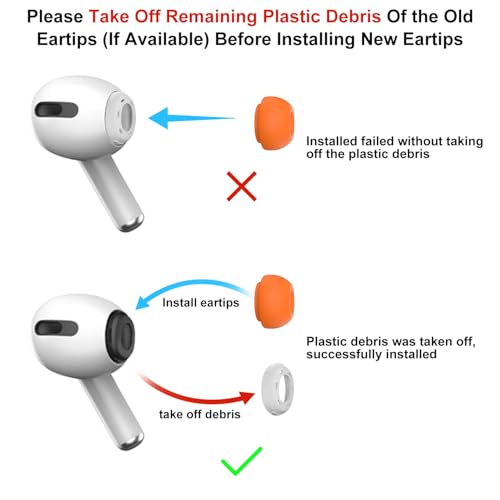 Image of 3 Pairs Replacement Ear Tips for AirPods Pro and 2nd Generation with Noise Reduction Hole, Silicone Ear Tips for AirPods Pro with Portable Storage Box and Fits in Charging Case (S /M /L, Orange)