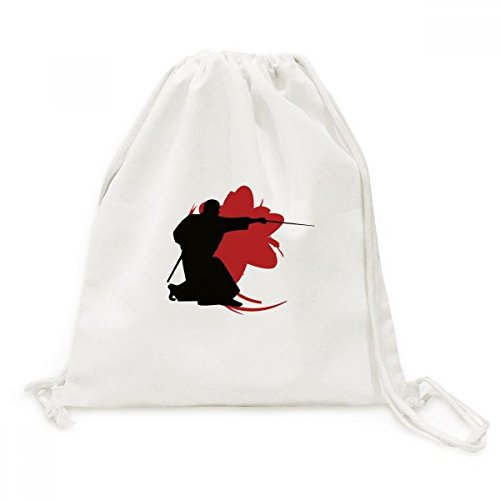 Sac de voyage samouraï sakura japonais sacoche toile cordon backpack pour homme et femme