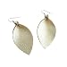 Leather Leaf Earrings for Women,Champagne Metallic,Genuine Leather,Handmade Boho Jewelry,Joanna Gaines, Magnolia Market,Pinched Leaf,Cream Earrings,Statement Earrings,Medium,2.5"x1.25"