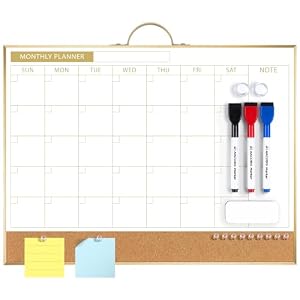 ARCOBIS Kalender-Whiteboard Korktafel Kombination Gold 40x30