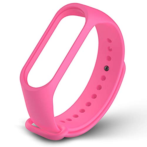 Image of WOW IMAGINE Premium Matte Silicon Wrist Band Replacement For Xiaomi MI Band 3 - Fuchsia Pink