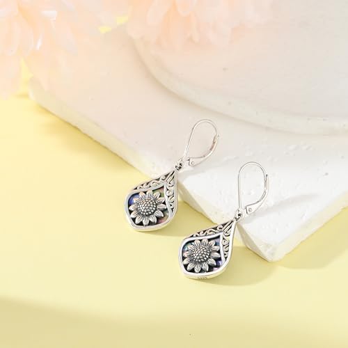 Sterling Silver Abalone Shell Filigree Dangle Drop Earrings Bohemia Jewelry Gift for Women Mother Mom2