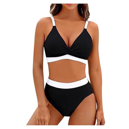 Maillots De Bain Femme Bikini Push Up Rembourré Pas Cher Soldes Maillot Deux Pièces Chic Et Élégant Maillots De Bain De Sport Deux Pièces Taille Haute Swimsuit 2 Pieces Transbronzant