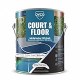 DYCO Court & Floor Anti-Slip Coating - Slip-Resistant Pavement, Cement & Concrete Paint for Pickleball, Tennis & Basketball Courts, Exceeds ADA Standards for Safety Areas (White, 1 Gallon)