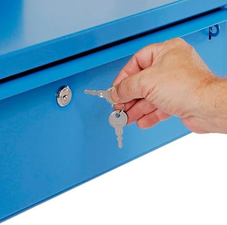Global Industrial Sloped Shop Desk, 34-1/2W x 30 D x 38 - 42-1/2H, Blue