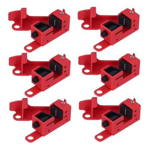 6Pcs Circuit Breaker Lockout Device for Less 16 mm Handle, Clamp on Electrical Single Pole Breaker for Loto Station Lock Out Tag Out Kit