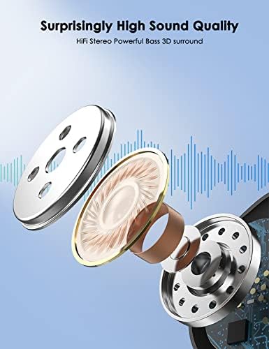 Lostrain® Wireless Earbuds Bluetooth 5.1 True Wireless Earphones Deep Bass 40H Playtime Waterproof Headphones with Dual Mics Compatible with iPhone Samsung Android iPad PC for Work, Travel