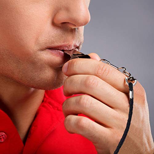 Apitos de plástico para treinador esportivo Besportble, 4 peças, com cordão, apitos de sobrevivência