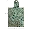Creative Co-Op Matte Stoneware Cheese Board with Leather Tie, Green