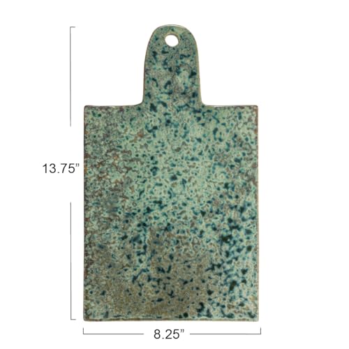 Creative Co-Op Matte Stoneware Cheese Board with Leather Tie, Green by Creative Co-Op - Image 4