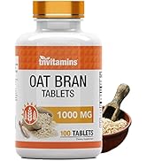 tnvitamins Oat Bran Tablets | 100 Tablets x 1,000 MG per Tablet | Oat Fiber Tablets | Soluble & D...