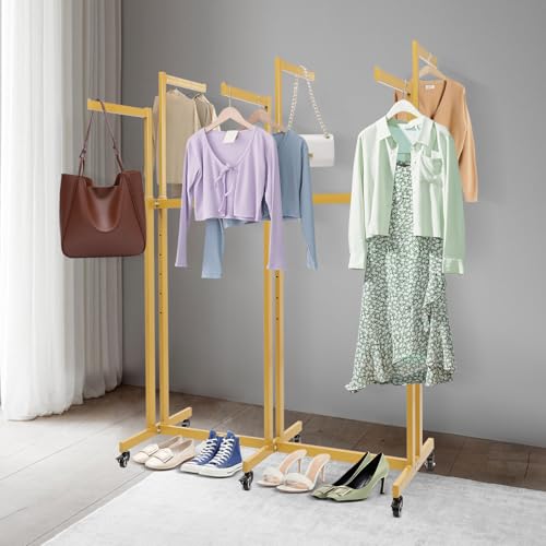 BOPRCSH Clothing Retail Rack, Garment Rack with Wheels