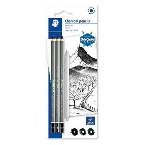 Sketch Pencil Soft Charcoal/Medium Charcoal/Hard Charcoal Charcoal Sketch Sketch Art Pencil 3pcs (with paper wipe pen)