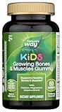 Nature's Way Kids Growing Bones & Muscles Gummy, Supports Healthy Bones & Muscles*, Calcium, Magnesium, Vitamins D3 & K1, Ages 2+, Wildberry, 60 Gummies