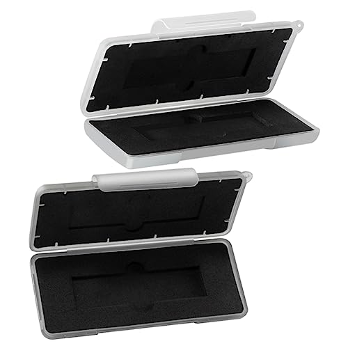 SEWACC 2pcs Hard Drive Protection Case Durable SSD Carrying Box and Shockproof Small Storage Enclosure for External Hard Drives and Gray and White