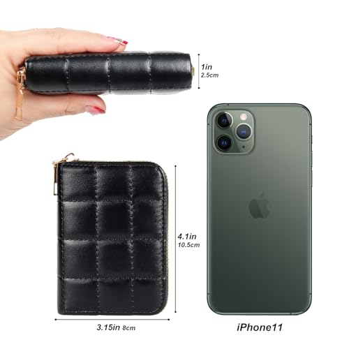 Image of Credit Card Wallet, RFID Card Case Wallet, Zipper Card Cases Holder for Men Women, RFID Blocking, KeyChain Wallet, Compact Size Card Organizer Case for Women