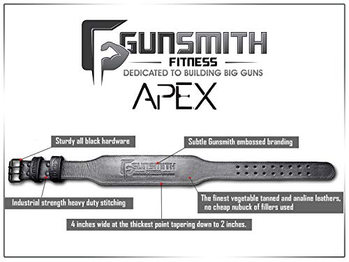Gunsmith Fitness Apex Lifting Belt - Ultra Premium Handmade, All Black Olympic & Powerlifting (Olympic 6/7mm Double Prong, XXL) - Image 3