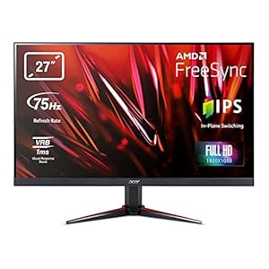 Acer Nitro VG270 Gaming Monitor 27 inch (69 cm scherm) Full HD, 75Hz HDMI, 60Hz VGA, 1ms (VRB), 2xHDMI 1.4, VGA, HDMI…