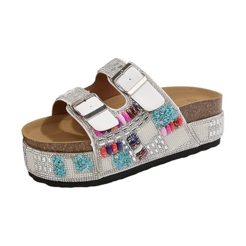 Sandales plateforme femme bohème strass, vivez la magie de vos vacances d'été les pieds légers