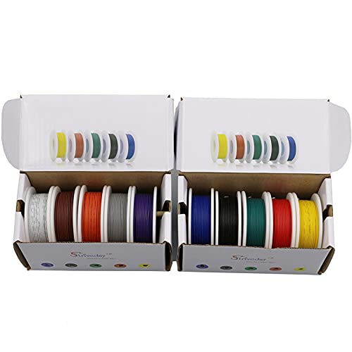 KEPOHK 20awg 60m Cable Line 10 colores Kit de mezcla caja 1+ caja 2 cables trenzados Cable eléctrico Aerolínea Cobre PCB Cable DIY Box1-Box2