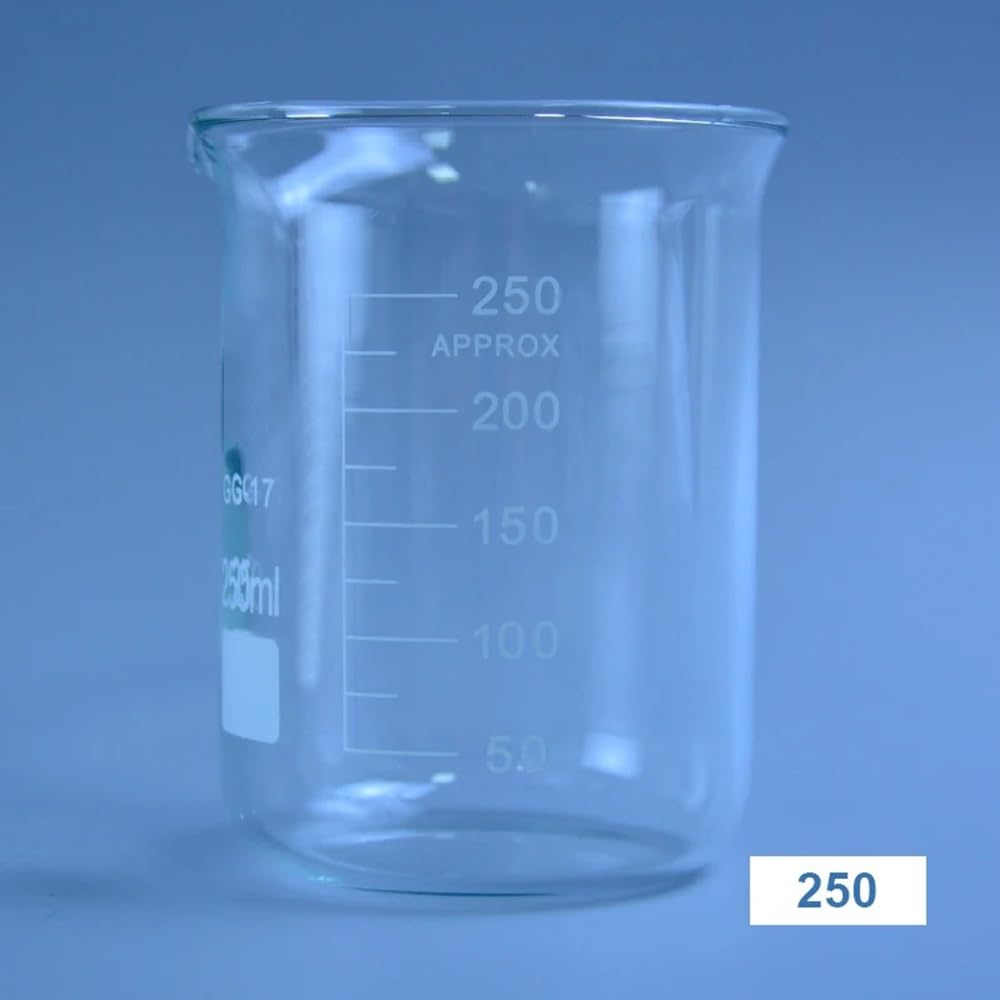 Attrezzature e forniture di laboratorio Becher da laboratorio in vetro borosilicato trasparente 1000 ml, 2000 e 250, di forma bassa, ispessito, con beccuccio