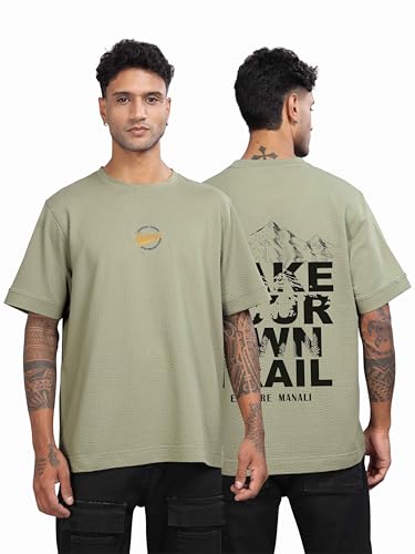 Image of STELLERS Men's Oversized Printed Half Sleeve T-Shirt | Feather Touch Feel | Odour Resistant | Anti-Static | Wrinkle Free | Quick Dry | Stretchable | Lightweight