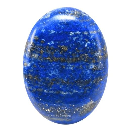 Lapis Lazuli Palm Stone - Pocket Massage Worry Stone for Natural Body Chakra Balancing, Reiki Healing and Crystal Grid