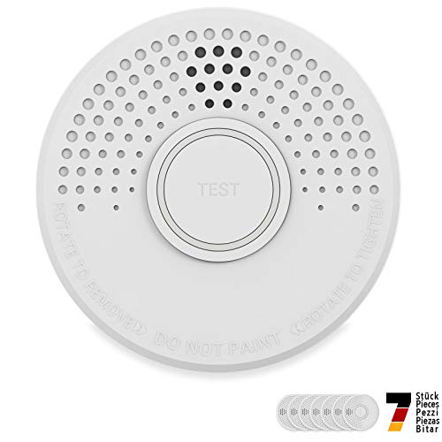 Rauchmelder 7er Set inkl. 7X 9V Batterie Geprüft Nach Din EN14604 und BSI Zertifiziert 7 Stück Rauchwarnmelder Feuermelder Brandmelder Feueralarm