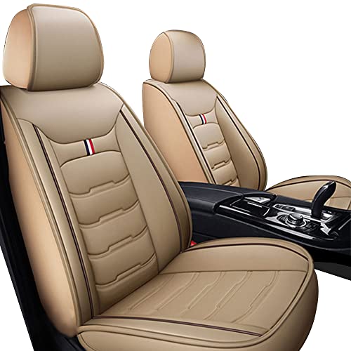 SAINANAR 2 Pièces Housse De Siege Voiture pour Civic Accord CRV Fit Hrv Insight 2000-2021 Classique Ensemble De Housses Siège Auto Accessoires Tuning Interieur Beige Cover