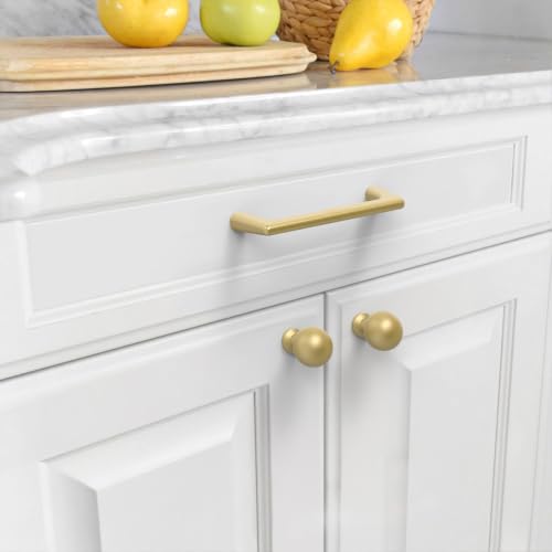 Image of Asidrama 6 Pack 3.75 Inch(96mm) Gold Cabinet Pulls Cabinet Handles Cupboard Handles Kitchen Cabinet Hardware for Cupboard Drawer Pulls