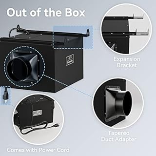 SUPROCKY Ultra Quiet Bathroom Exhaust Fan, Remote Mount In Line Fan, Exhaust Ventilation Fan for Bathroom, Kitchen, Garage and Residential Ventilation, Black, 170CFM