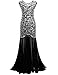 Kayamiya Women's 1920s Beaded Sequin Floral Maxi Long Gatsby Flapper Prom Dress