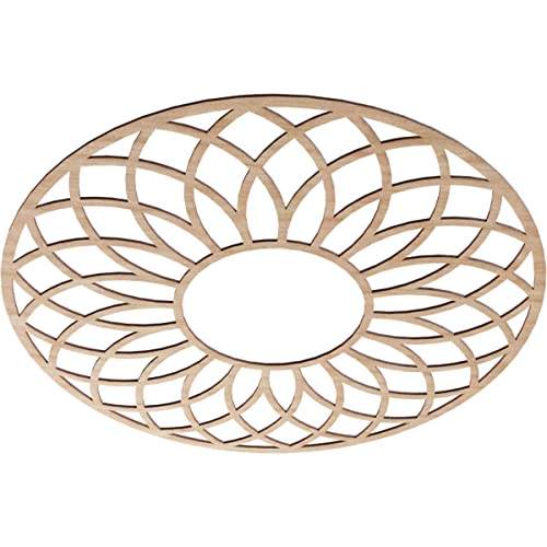 Image of Ekena Millwork 38 inchOD x 13 inchID x 3 /8 inchT Cannes Wood Fretwork Pierced Ceiling Medallion, Alder