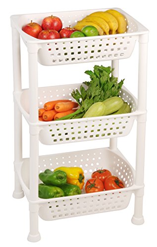 Fruteira Multiuso com 3 Bandejas Ordene Br Branco, Linha Log