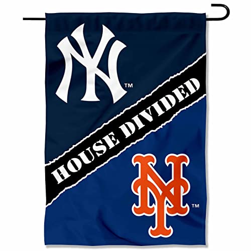 House Divided Yankees and Mets Double Sided Garden Flag