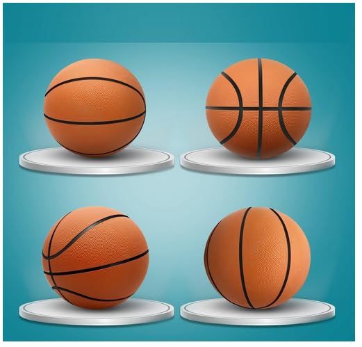 Image of Basketball, Official Size, Orange with Black Lines, Indoor and Outdoor Use Size 5 No with 2 Needle Pin