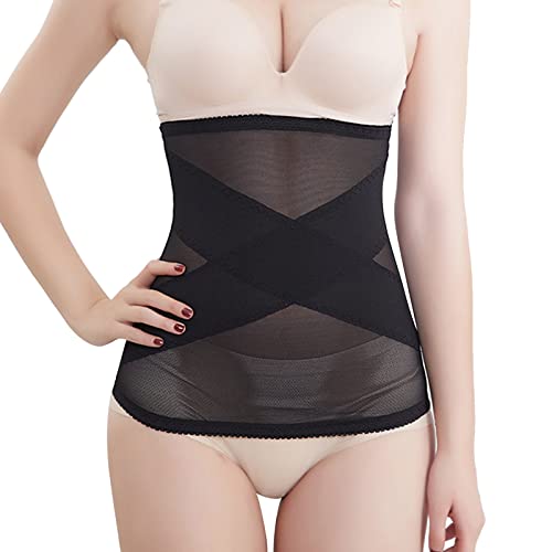 Shffuw Sujetador Talla Grande Adelgazar Barriga Mujer Entrenador De Cintura para Mujer Cinturón Ceñidor Faja para El Sudor Entrenamiento Banda Delgada El Bragas Reductoras Black S