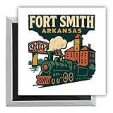 Fort Smith Arkansas Vintage Souvenir Design 2.5 x 2.5-Inch Fridge Magnet