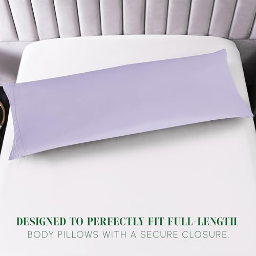 Image of Elegant Comfort Luxury Ultra-Soft 1-Piece Body Pillowcase - 1500 Premium Hotel Quality Microfiber Double Brushed - Wrinkle Resistant, Body Pillowcase Size, Lilac