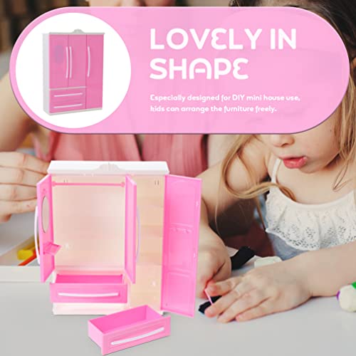 Toyvian 1 Conjunto Armário De Armazenamento De Três Lados Cabides Em Miniatura Cabides De Boneca Par