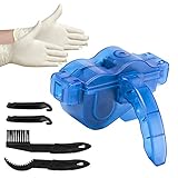 ❦ Nützlich und effektiv - Das Fahrradketten-Reinigungsset enthält 1 x Kettenreinigungsgerät, 1 x Kettenbürste, 1 x Bürste, 2 x kleine Kunststoff-Brechstange und 2 Paar Latexhandschuhe und bietet die beste Leistung für die Reinigung von Fahrradketten.